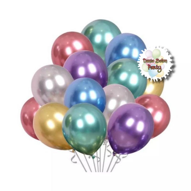 Balon Latex Metalik Chrome / Metalic Balloon Chrome 12inch Ecer