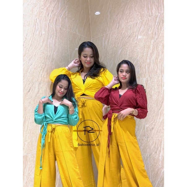 Atasan Kimono Ikat Lengan Panjang Top Crop