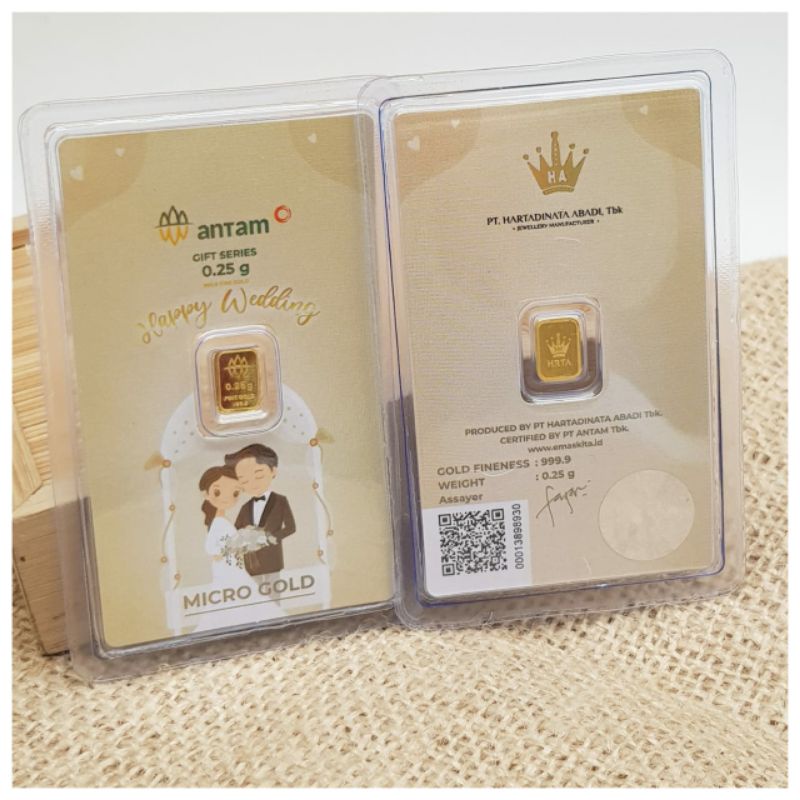 Happy Wedding Modern Gift Series | Kado | Hampers | Antam Micro Gold 0.25gr