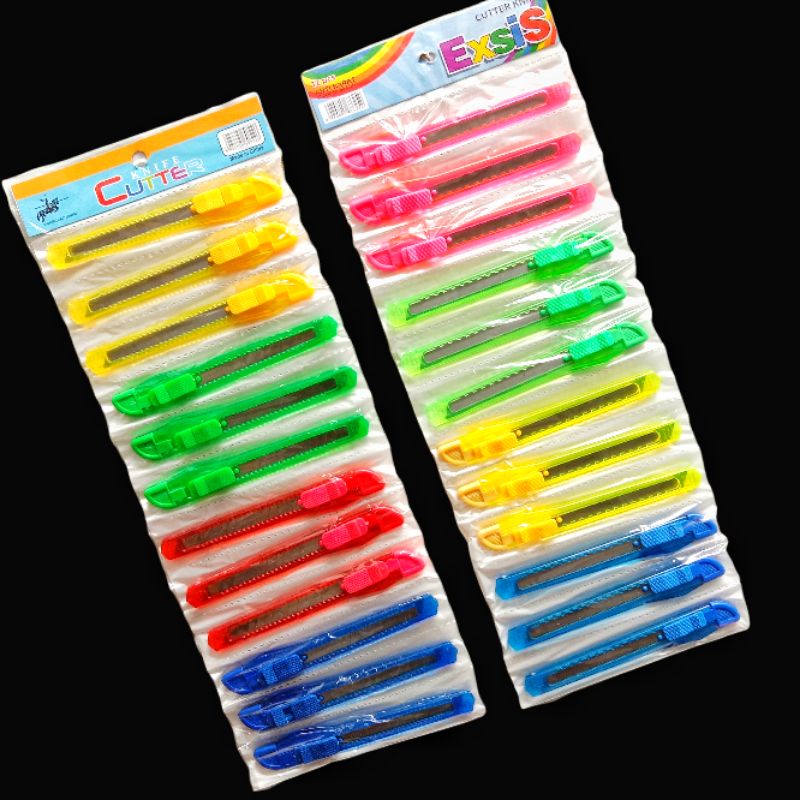 

CUTTER KECIL 1 RENCENG 12 PCS / PISAU CUTTER / PEMES / PEMOTONG / GROSIRAN