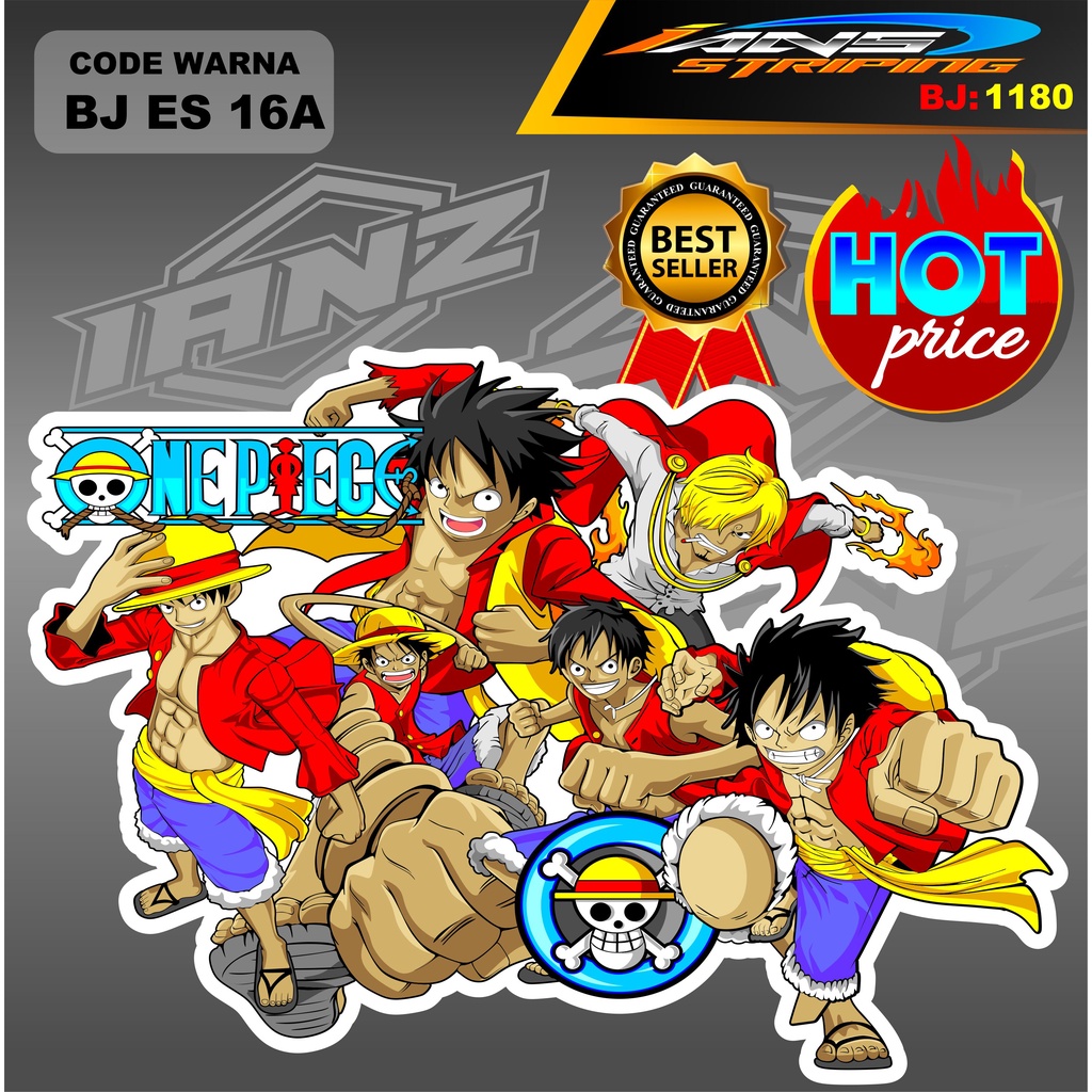 STIKER MOTOR ONE PIECE HOLOGRAM / STIKER KULKAS KARTUN / STIKER HOLOGRAM / STIKER ESTETIK / STICKER AESTETIC