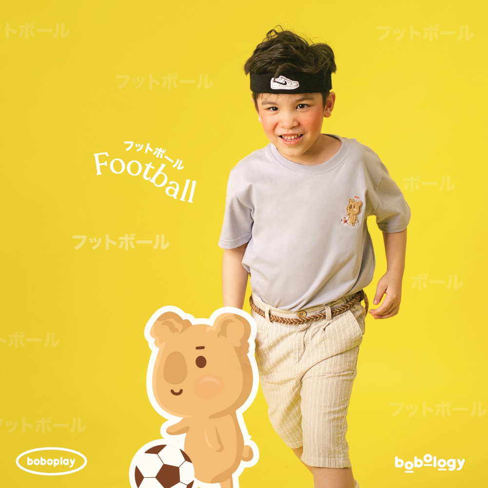 BOBOPLAY Football – BOBOLOGY (Kaos Anak T shirt Baju Anak Baju Main)