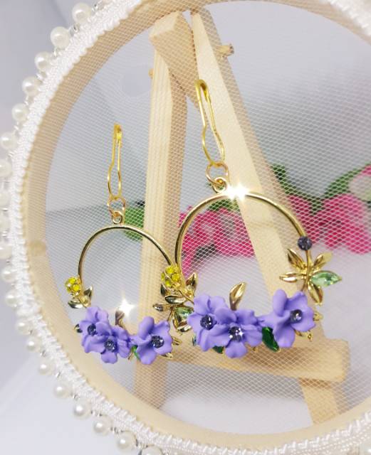 A139 Anting hijab bunga gold