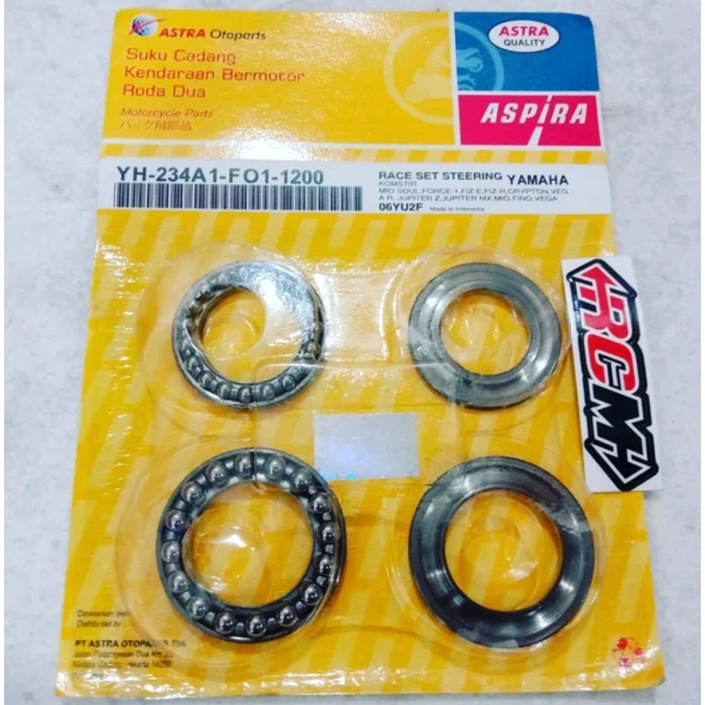 YH-234A1-F01-1200 RACE SET STEERING KOMSTIR COME STIR COMESTIR COME STEER MIO FIZR F1ZR CRYPTON ALFA CHAMP VEGA JUPITER Z MX FINO MIO J ORI ASPIRA ASTRA OTOPARTS ASLI