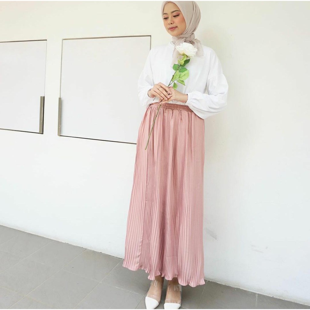 Rana Skirt Rok/Kulot Rample Plisket Kecil-Sakura Skirt-Dusty