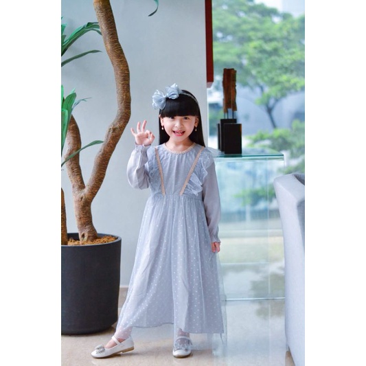 DRESS TUTU ANAK TILE DOTY / GAMIS TILE BRUKAT ANAK / GAMIS MUSLIM ANAK PEREMPUAN