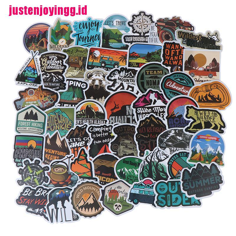 50 Pcs Stiker Landscape Untuk Camping Koper Laptop Gitar