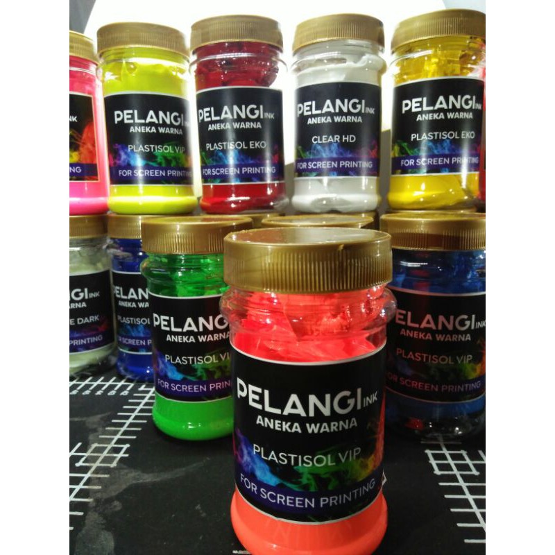 Fluo orange 200 gram cat tinta sablon plastisol flo oren cocok utk meja sablon l thailand portable