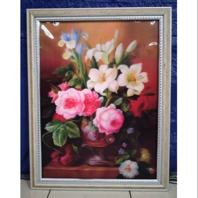 POSTER 3D || POSTER GAMBAR BUNGA || PAJANGAN DINDING || DEKORASI DINDING