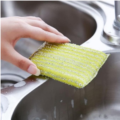 Sponge Cuci Piring Metalik Warna Warni Spon Sabut Jaring Dishwashing