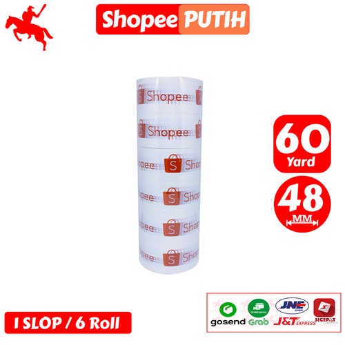 

Lakban Printing Toko Orange Putih KSATRIA Tape 60 Yard (1 Slop)
