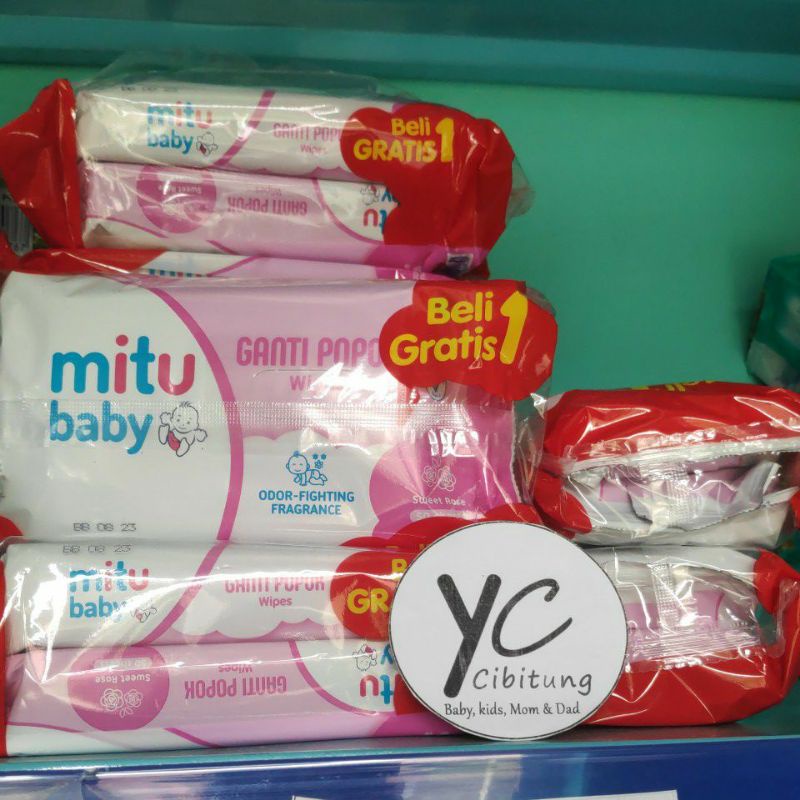 Mitu Tisu Basah Bayi 50+50 sheet mitu Antiseptik Food Grade Formula Tissue Ganti Popok wipes 100's