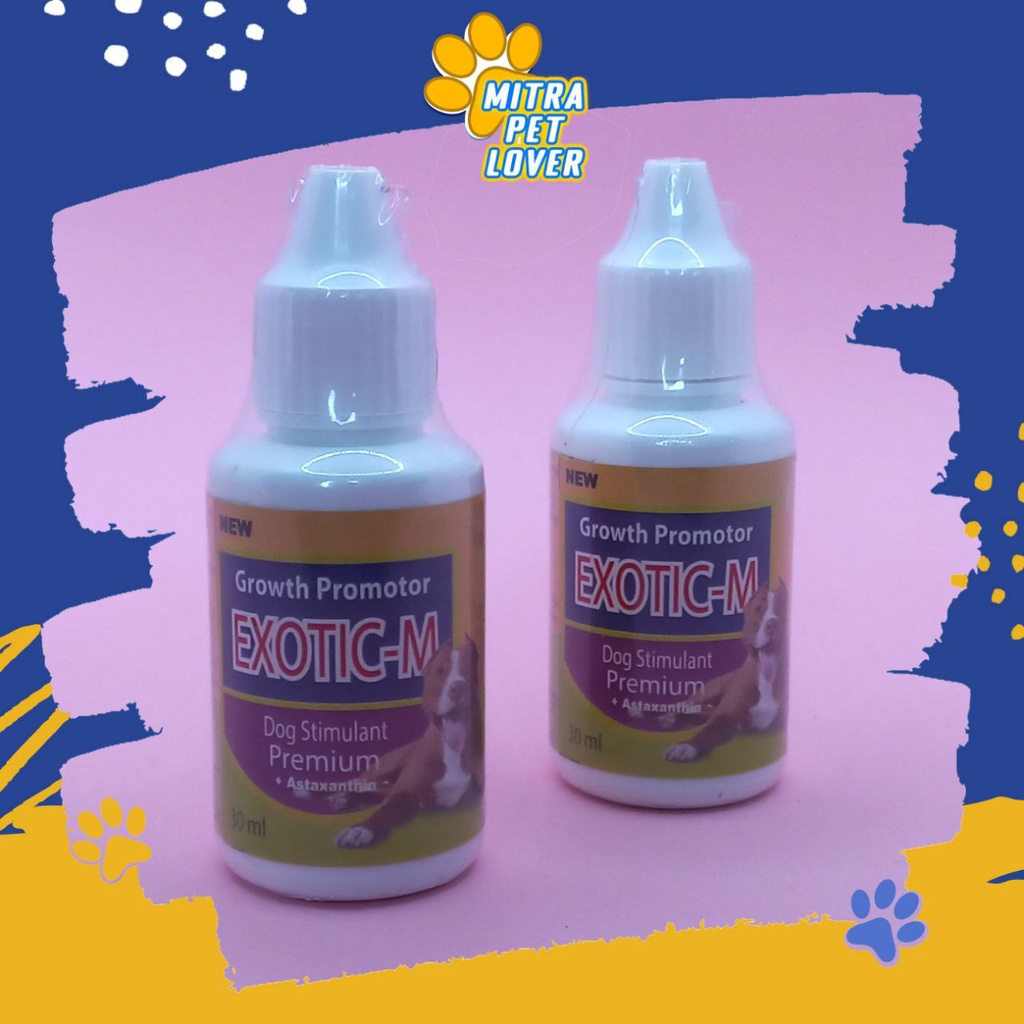 VITAMIN ANJING - EXOTIC M DROP 30ML ORIGINAL - MULTIVITAMIN TETES AMAN UNTUK ANJING HAMIL DOG PUPPIES SEHAT GEMUK NAFSU MAKAN PET ANIMAL HEALTHCARE AND VETERINARY TAMASINDO OBAT IMUN KESEHATAN DAN VITAMIN TERNAK HEWAN BINATANG PELIHARAAN MITRAPETLOVER
