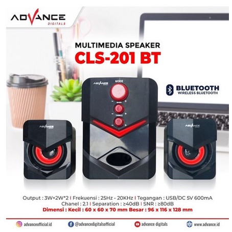 ITSTORE ADVANCE DUO-200BT Speaker Bluetooth Multimedia 2.1 USB CLS-201 DUO 200 Bluetooth CLS 201