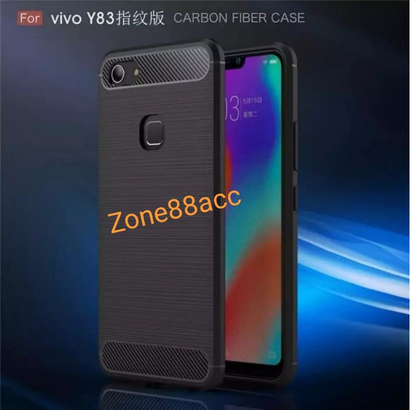 Silicon Case VIVO Y83 Softcase iPAKY Carbon Casing Cover TPU