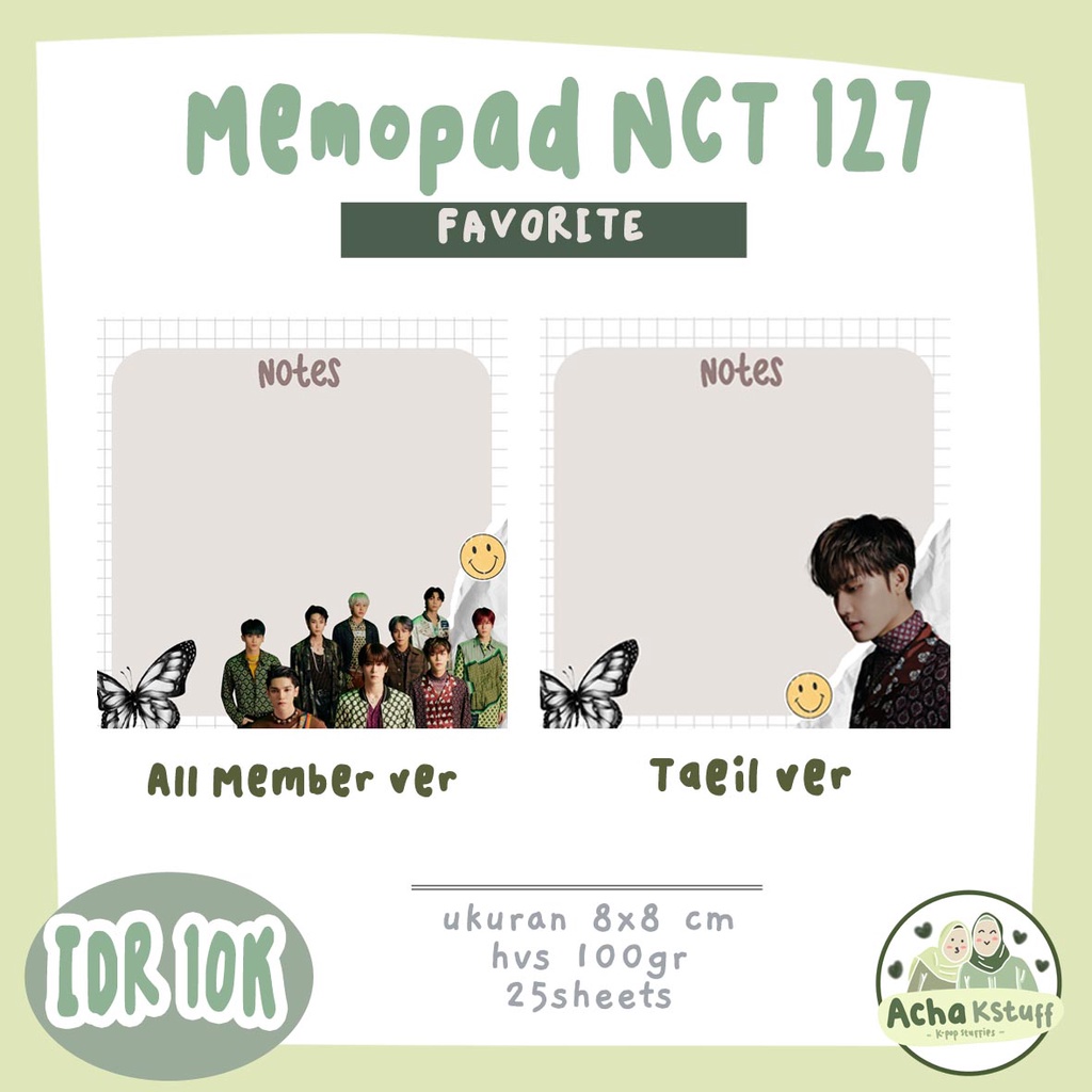 

MEMOPAD NCT 127 FAVORITE MURAH memopad notepad kpop murah