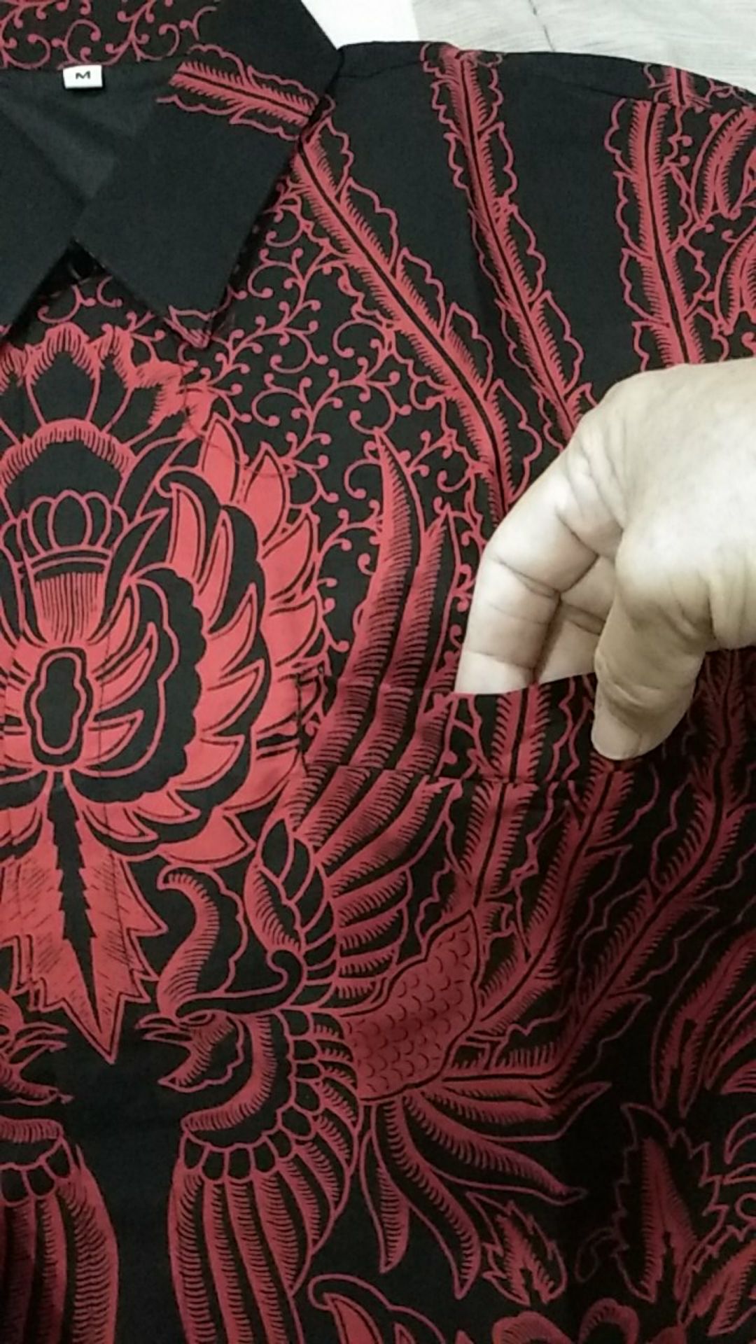Manuk Peksi Merah Kemeja Batik Pria Full Furing Katun Primisima Batik Solo Batik Pria Eksklusif