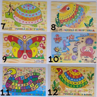  PART 1 MAINAN EDUKASI PUZZLE KAYU PUZZLE ANGKA HURUF  