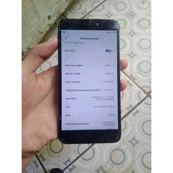 redmi 4x 2/16 3/32 minus retak normal