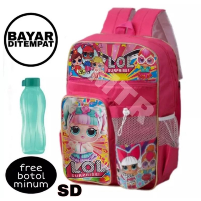 TAS RANSEL ANAK CEWE/PEREMPUAN SD BERHADIAH BOTOL MINUM PLASTIK,MURAH MERIAH BERKUALITAS