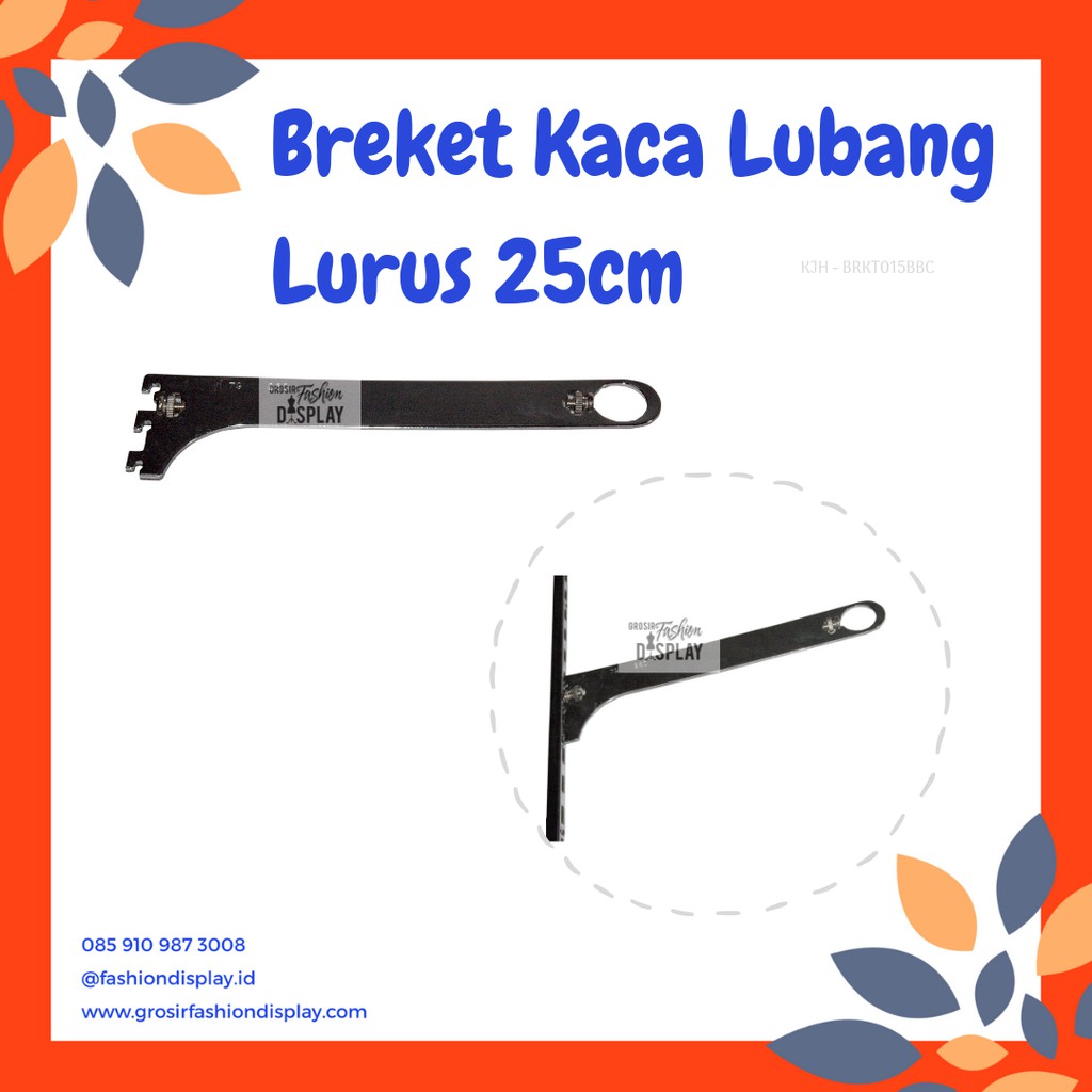 Daun Bracket Kaca Lubang Besar Lurus / Dudukan Pipa Bulat / Briket Pipa Bulat / Penyangga Kaca- BH