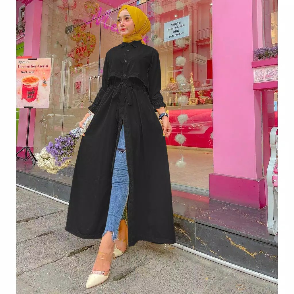 Fafa Dress Maxy Gamis Muslim Polos Fashion Wanita Terbaru