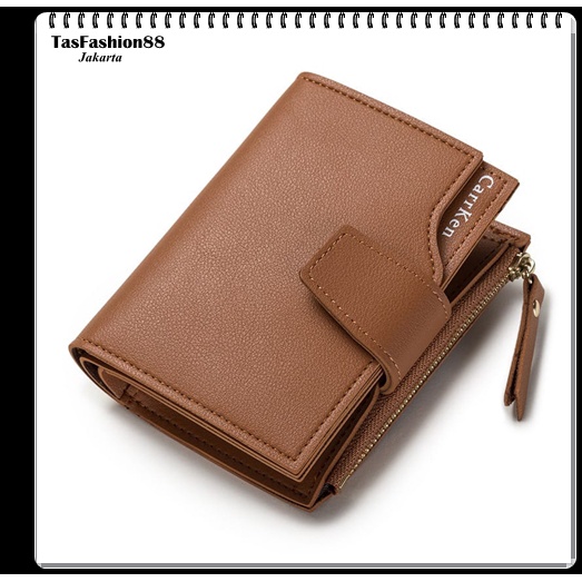 ⚘FASHION88⚘D26-1 Dompet Lipat PENDEK Wanita Trendy Murah/dompet wanita mini murah real pic-coklat