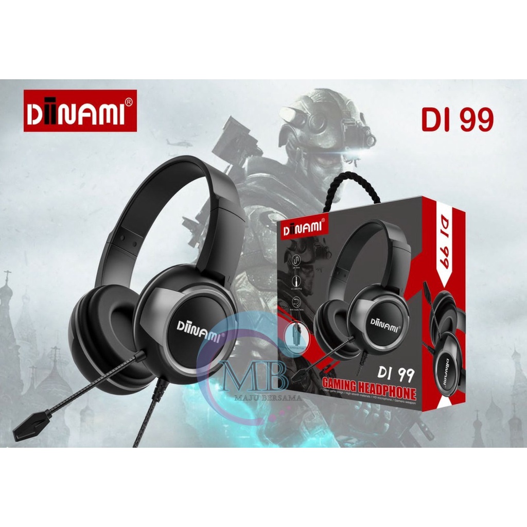 Headset Gaming Headphone Gaming DIINAMI DI99 SUPER EXTRA BASS GAMER WEAPON SUPER BUTTUN GARANSI 1BULAN MB2901