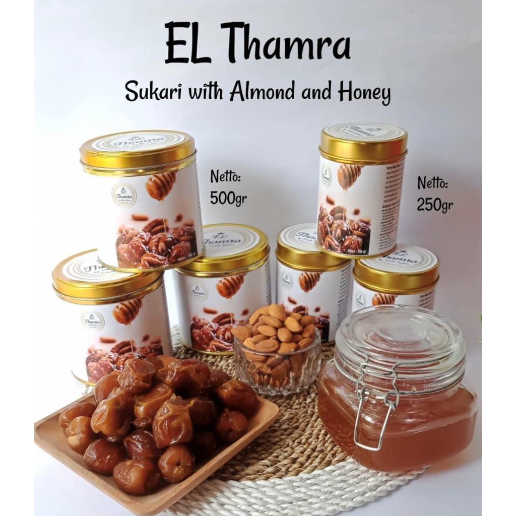 

Kurma Thamra (Kurma Sukari + Almond + Madu Mara'i) 250Gr