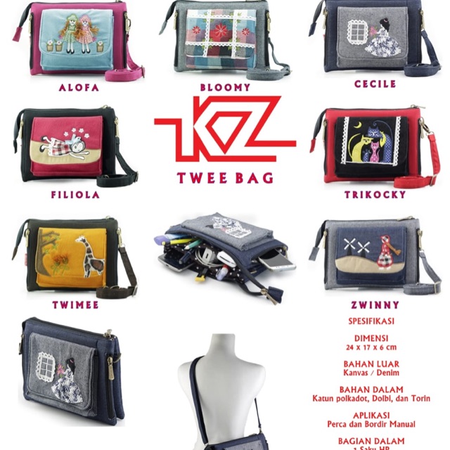 Tas Kabizaku Twee Bag / Tas Selempang Kabizaku Murah / Tas Selempang Wanita handmade/ Tas etnik