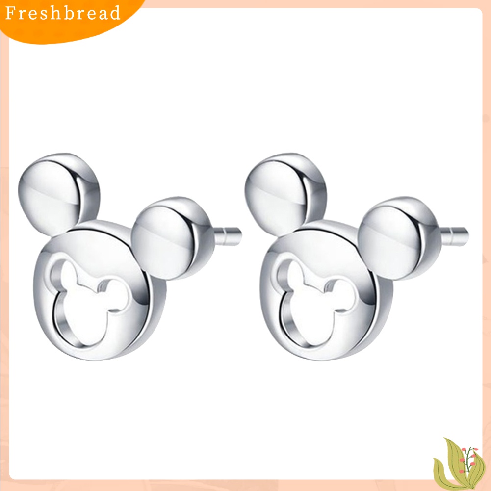 Terlaris Cute Hollow Mickey Mouse Charm Ear Stud Earrings Women Jewelry Birthday Gift