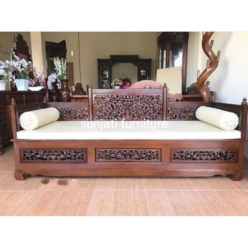 bale / resban ukir kalpataru kayu jati tua