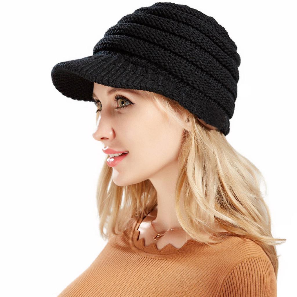 Topi Kupluk Wanita Bahan Rajut Elastis Hangat untuk Musim Topi Kupluk Wanita Bahan Rajut Elastis Hangat untuk Musim