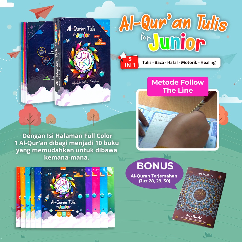 AL QUR’AN TULIS FOR JUNIOR 10 JILID (PER 3 JUZ) | ALQURAN TULIS | MUSHAF TULIS | AL QURAN TULIS