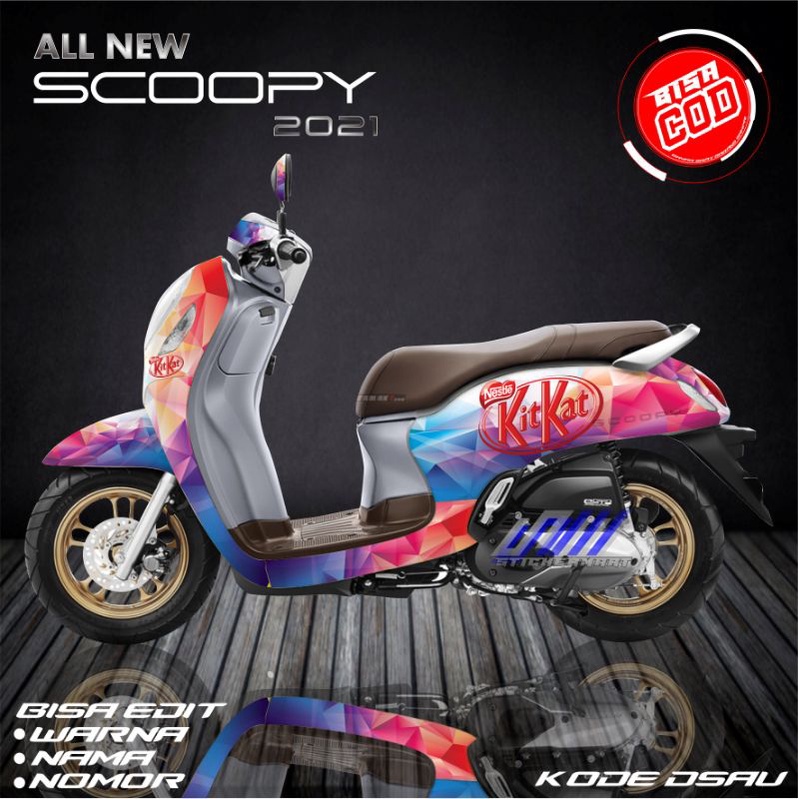 Decal New Scoopy 2021 abstrak motif kekinian gaul full body motor full variasi