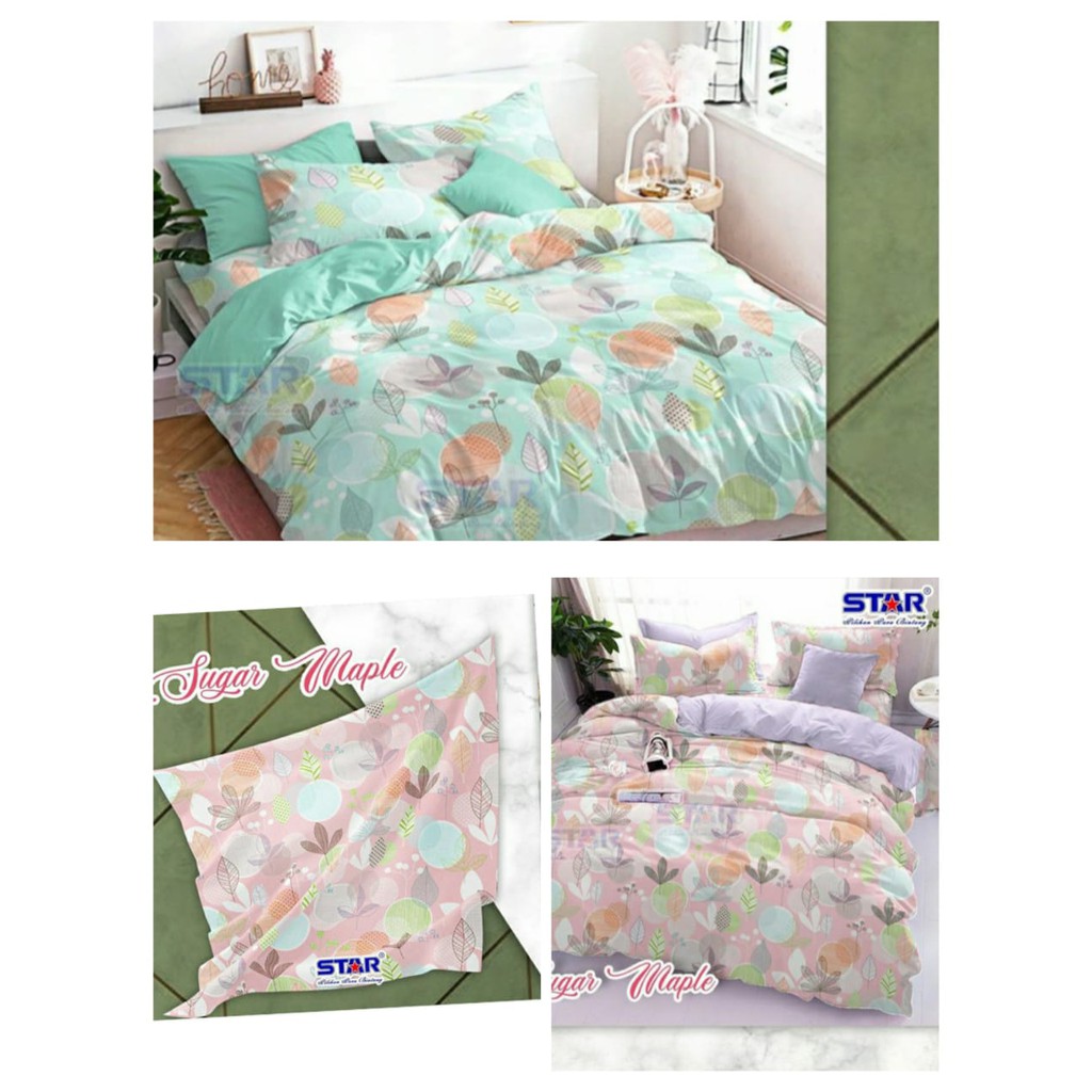SPREI DAUN MAPLE ESRA MURAH HOMEMADE DEWASA SEPRAI MOTIF TERBARU 160x200 120x200 100x200 200x200