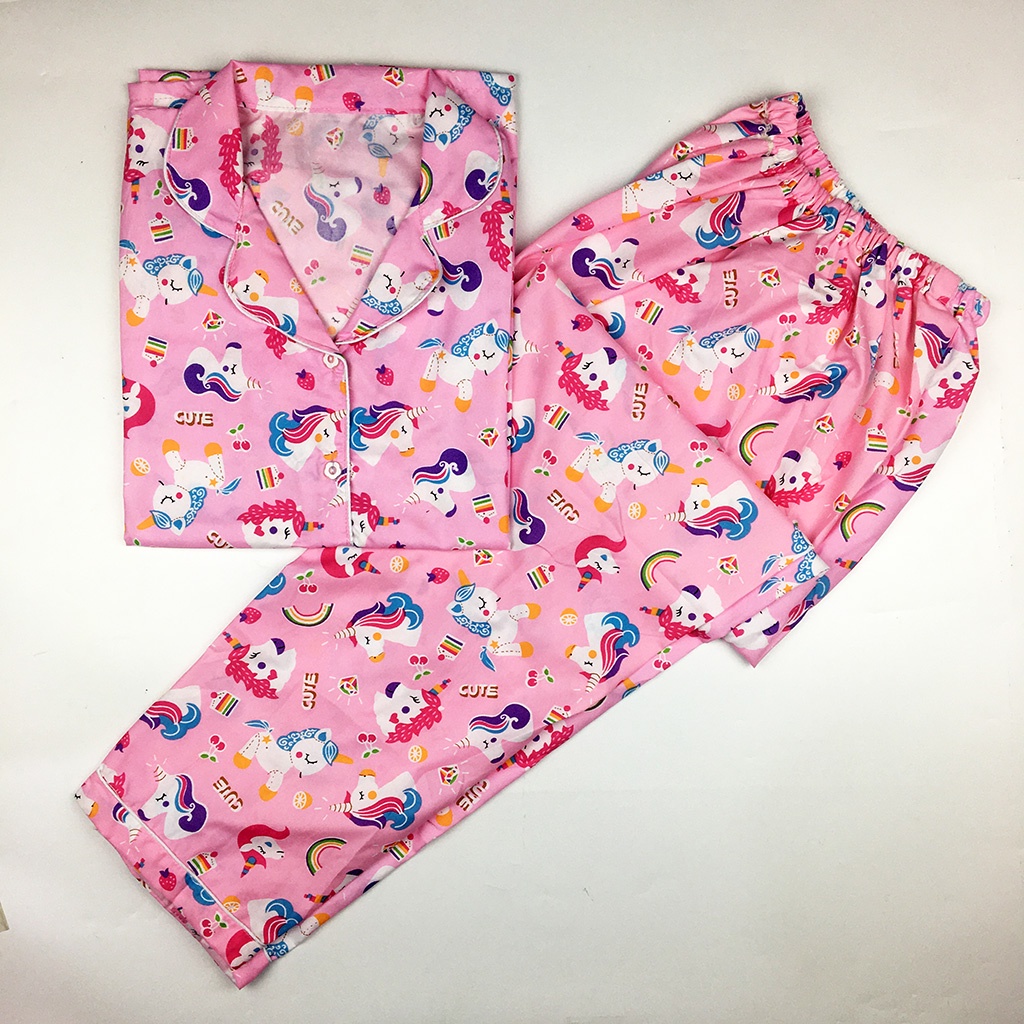 Baju Tidur Piyama Wanita Dewasa Setelan CP Motif Trendy-CPL PONI PINK