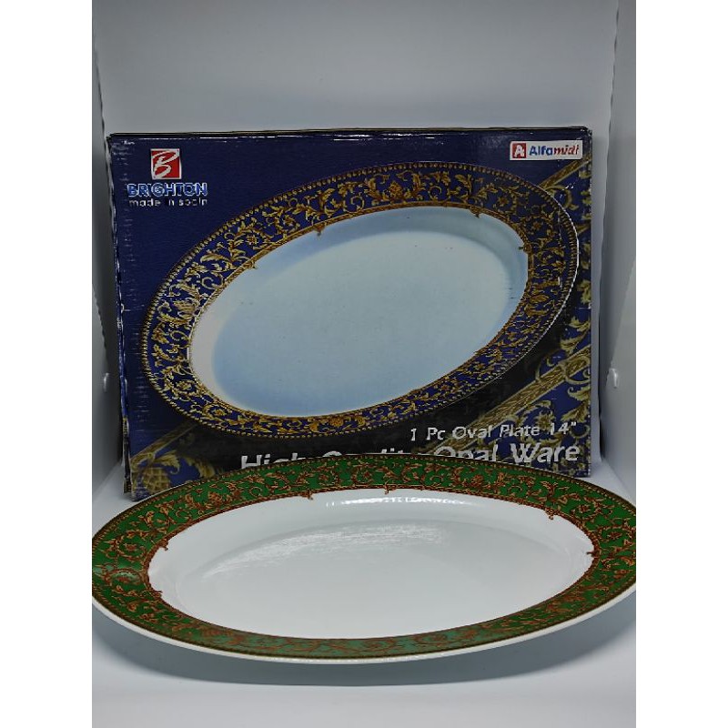Brighton Oval Plate 14" High Quality Opal Ware — Piring keramik