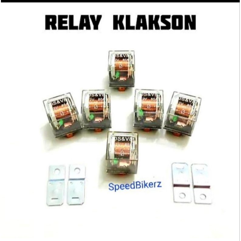 Relay Klakson Transparan Bening + Indikator Lampu 12 Volt Kaki 4 Bening