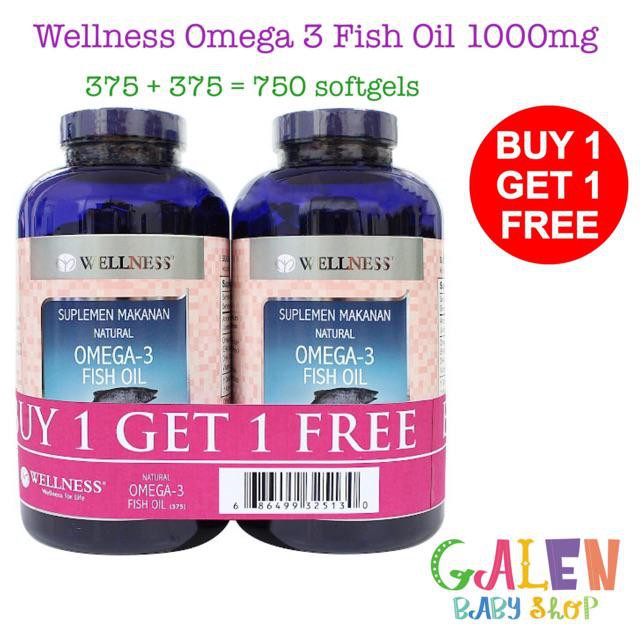 Terlaris Wellness Omega 3 Fish Oil 1000Mg 375 + 375 Minyak Ikan Dewasa Multivitamin Vitamin Suplemen