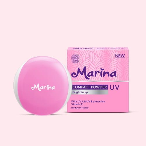 `ღ´ PHINKL `ღ´ Marina Compact Powder UV Brightening bedak padat anti minyak mencerahkan