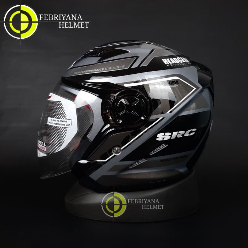 HELM NHK GLADIATOR TOURING GREY HALLFACE DOUBLE VISOR