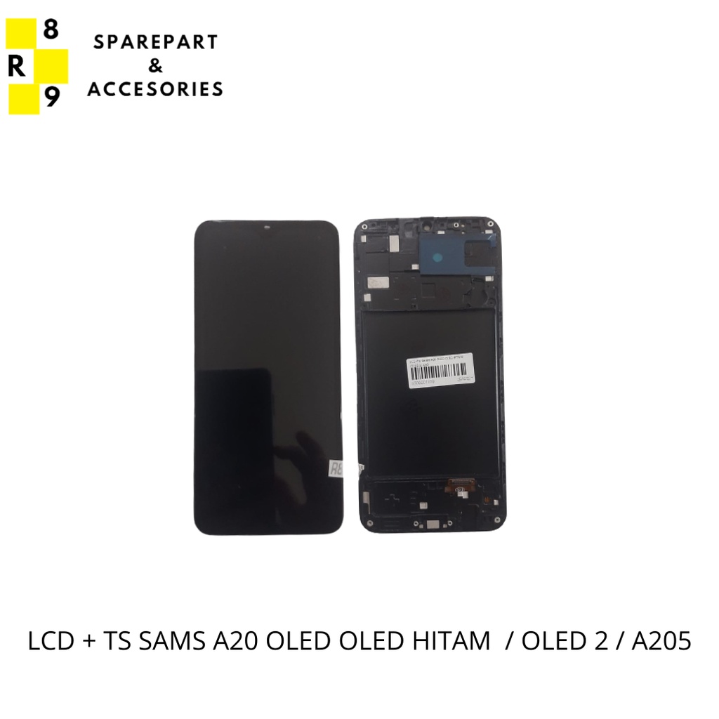 LCD + TS SAMSUNG A20 OLED OLED HITAM  / OLED 2 / A205