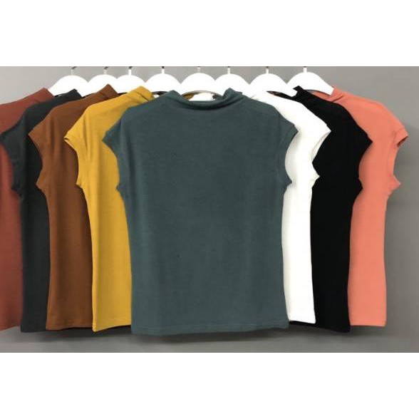 ❀shoppingℰ89⋆ BELLACITA TOP TURLE NECK LENGAN PENDEK IMPORT BANGKOK (111) ≠