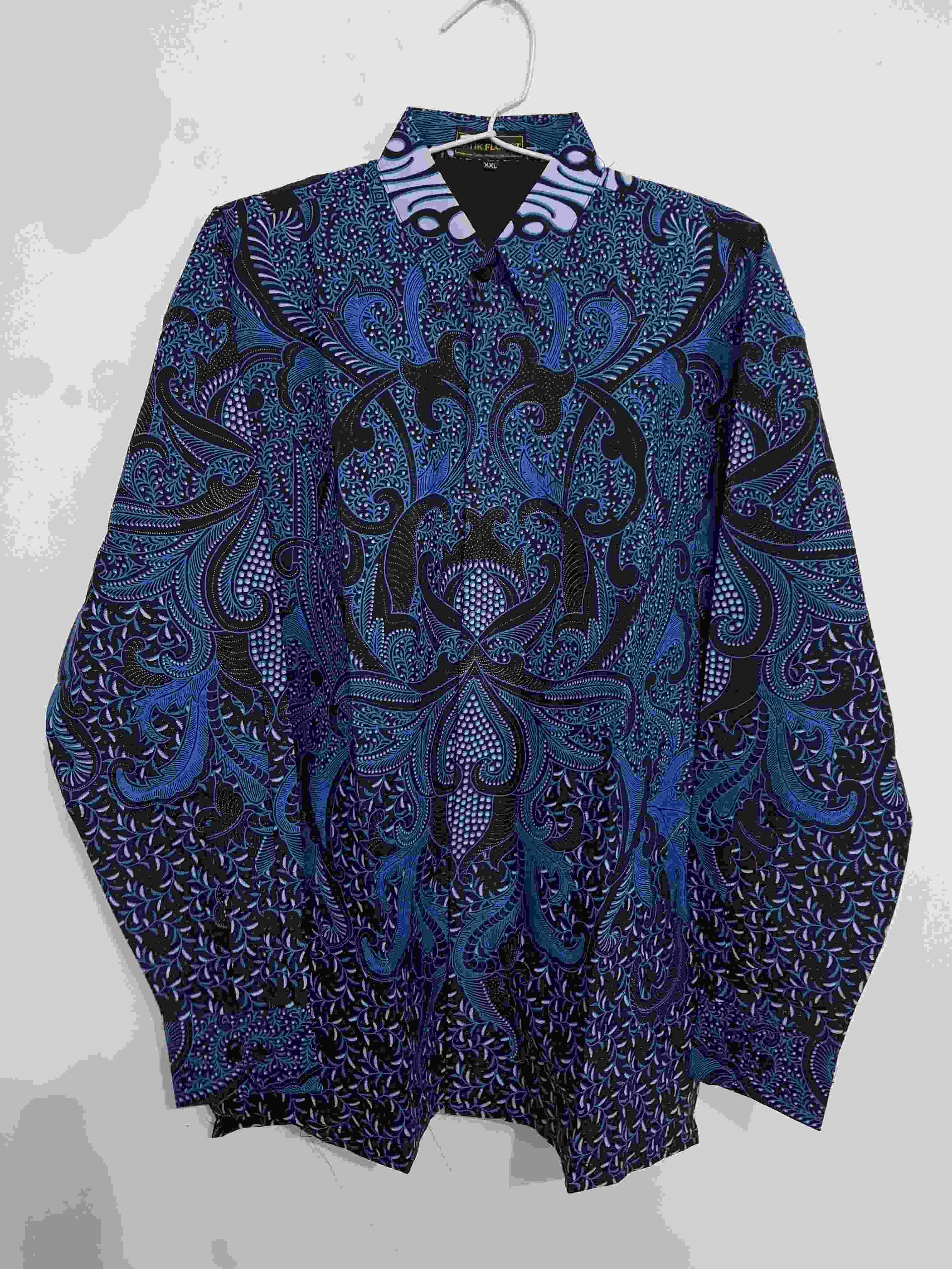 Darjito Biru Kemeja Batik Pria Full Furing Bahan Katun Primisima