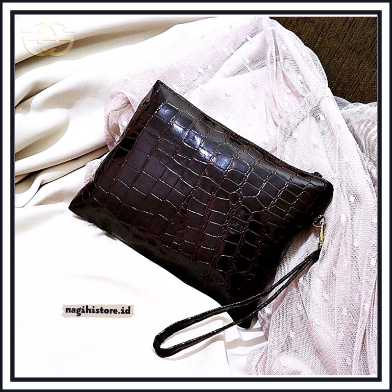 ✨NAGIHI✨ CLUTCH CROCO GLOSSY / POUCH CROCO / POUCH CROCO WANITA / DOMPET WANITA