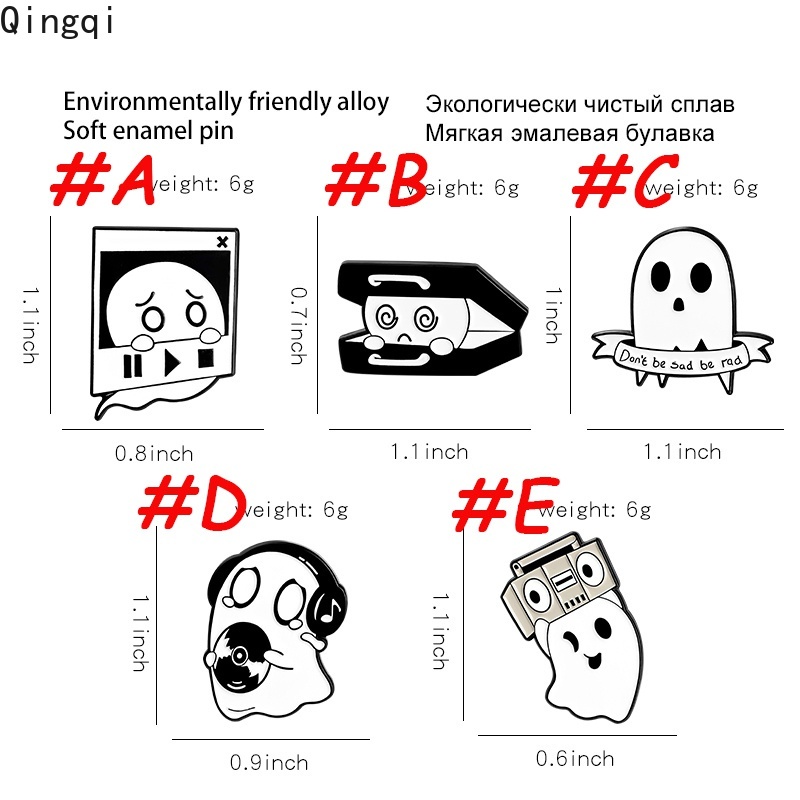 Bros Pin Enamel Desain Kartun Hantu Happy Halloween Untuk Hadiah