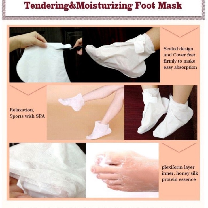 Masker Kaki / Foot Mask / Masker Perawatan Kaki Merawat Kaki &amp; Tumit Kering Kasar Pecah-Pecah / Masker Kaki Melembutkan Kaki / Masker Menghaluskan Kaki / Masker Melembabkan Kaki / Masker Menghilangkan Bau Kaki &amp; Kapalan / Masker Kaki Mulus Bersih Halus