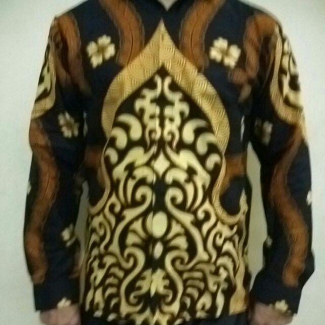 Asifa Batik Hrb026 Kenongo Kemeja Tosca Pendek Pekalongan Padi M L Xl Sogan Tulis Halus Kemeja Batik