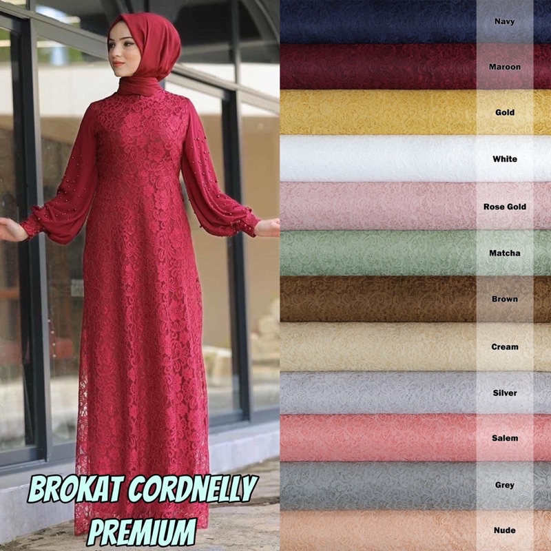 {SUPERPROMO} BROKAT CORDELLY GLITTER PLATINUM COLLECTION BRUKAT CORDNELI KEBAYA BROKLAT LACE TERMURAH